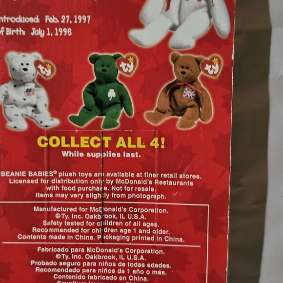 Vintage Maple the Bear TY Mini BEANIE Baby McDonald's TY 1997 3 TAG ERRORS Rare - Picture 4 of 6